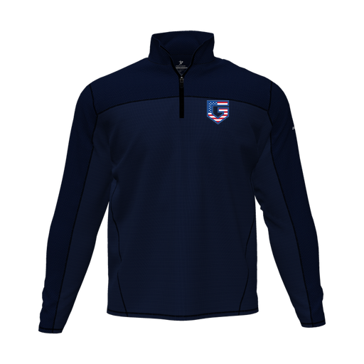 [CUS-DFW-QTRZ-PER-LSL-NVY-AS-LOGO1] Quarter Zip Pullover (Adult S, Navy, Logo 1)