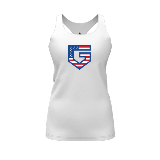 [FT0TRBWH-FYS-LOGO1] Decker Racerback Tank Top (Female Youth S, White, Logo 1)
