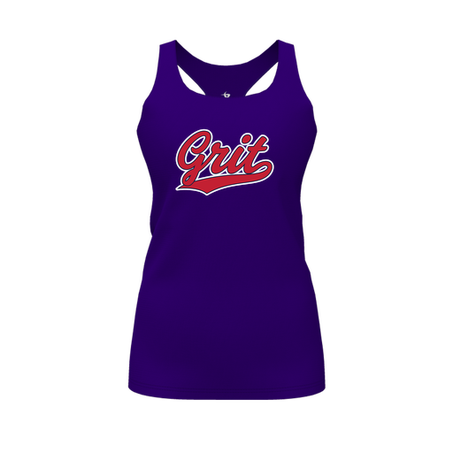 [FT0TRBPP-FYS-LOGO2] Decker Racerback Tank Top (Female Youth S, Purple, Logo 2)