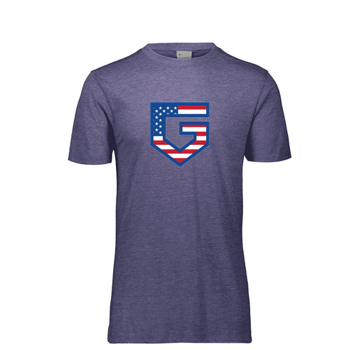 [FTSCUBNV-YS-LOGO1] Decker Youth Tri-Blend T-Shirt - Short Sleeve (Youth S, Navy, Logo 1)