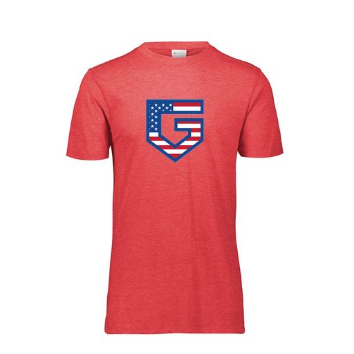 [FTSCUBRD-YS-LOGO1] Decker Youth Tri-Blend T-Shirt - Short Sleeve (Youth S, Red, Logo 1)