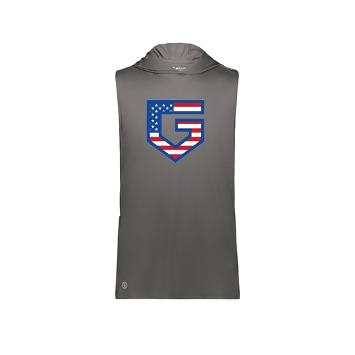 [222590.98D.XS-LOGO1] Men's CoolDry Sleeveless Hoodie (Adult XS, Gray, Logo 1)