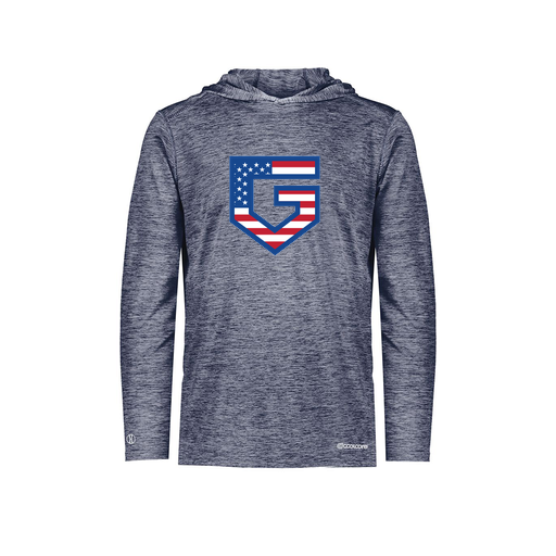 [FOLHCGNV-AS-LOGO1] Decker Men's Charge Hoodie (Adult S, Navy, Logo 1)