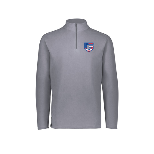 [6863.059.XS-LOGO1] Men's MicroFleece 1/4 Zip Pullover (Adult XS, Gray, Logo 1)
