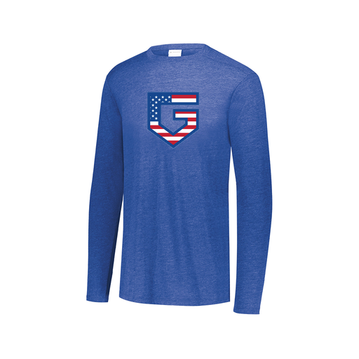 [FTLCUBRY-AXS-LOGO1] Decker Men's Tri-Blend T-Shirt - Long Sleeve (Adult XS, Royal, Logo 1)